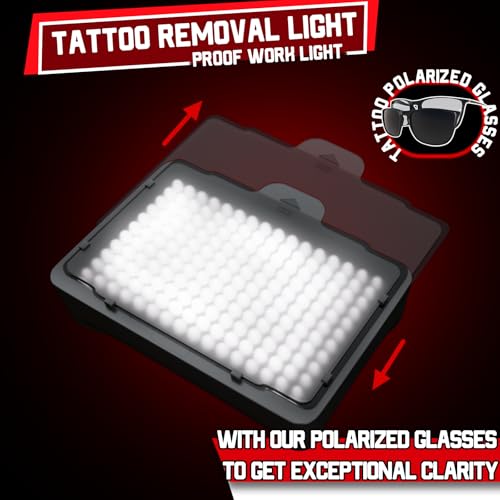 Polarized LED Tattoo Work Light Tattoo Light with Tattoo Vision Lenses and Extra Frame for Exceptional Clarity Eliminating Shadows to See Every Minute Detail with Utmost Precision not Included Stand