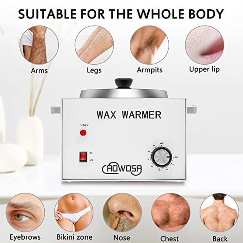 Large Single Wax Warmer Professional 3L Electric Wax Heater Machine Hold 5.5 Lbs Wax for Hair Removal, Large Wax Pot Paraffin Facial Skin Body SPA Salon Equipment with 100 Wax Sticks