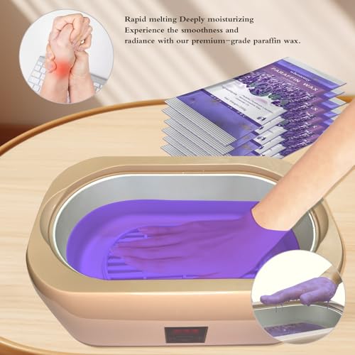 Paraffin Wax Refills, 6 PackParaffin Wax for Hands and Feet, Hot Melt Paraffin Wax Blocks for Paraffin Bath, Lavender Scent + Dry Flowers, Relieves Muscle Fatigue Nourishes Dry Skin