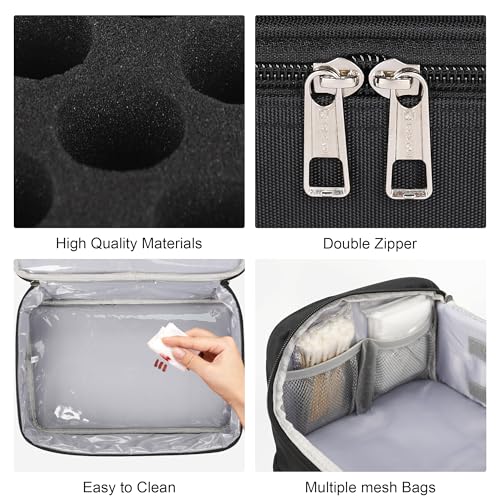 Tattoo Travel Case Holds 54 Bottles (30ml/1fl.oz) & Tattoo Supplies and Equipment, Large Travel Carring Case Double-Layer Organizer Shoulder Bag for Large Tattoo Stencil Printer