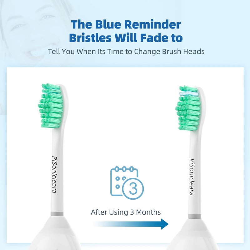 Pisonicleara Replacement Toothbrush Heads(6 Pack) Compatible with Philips Sonicare E-Series Essence CleanCare Elite Advance hx7022/66 Xtreme Brush Refill hx7001
