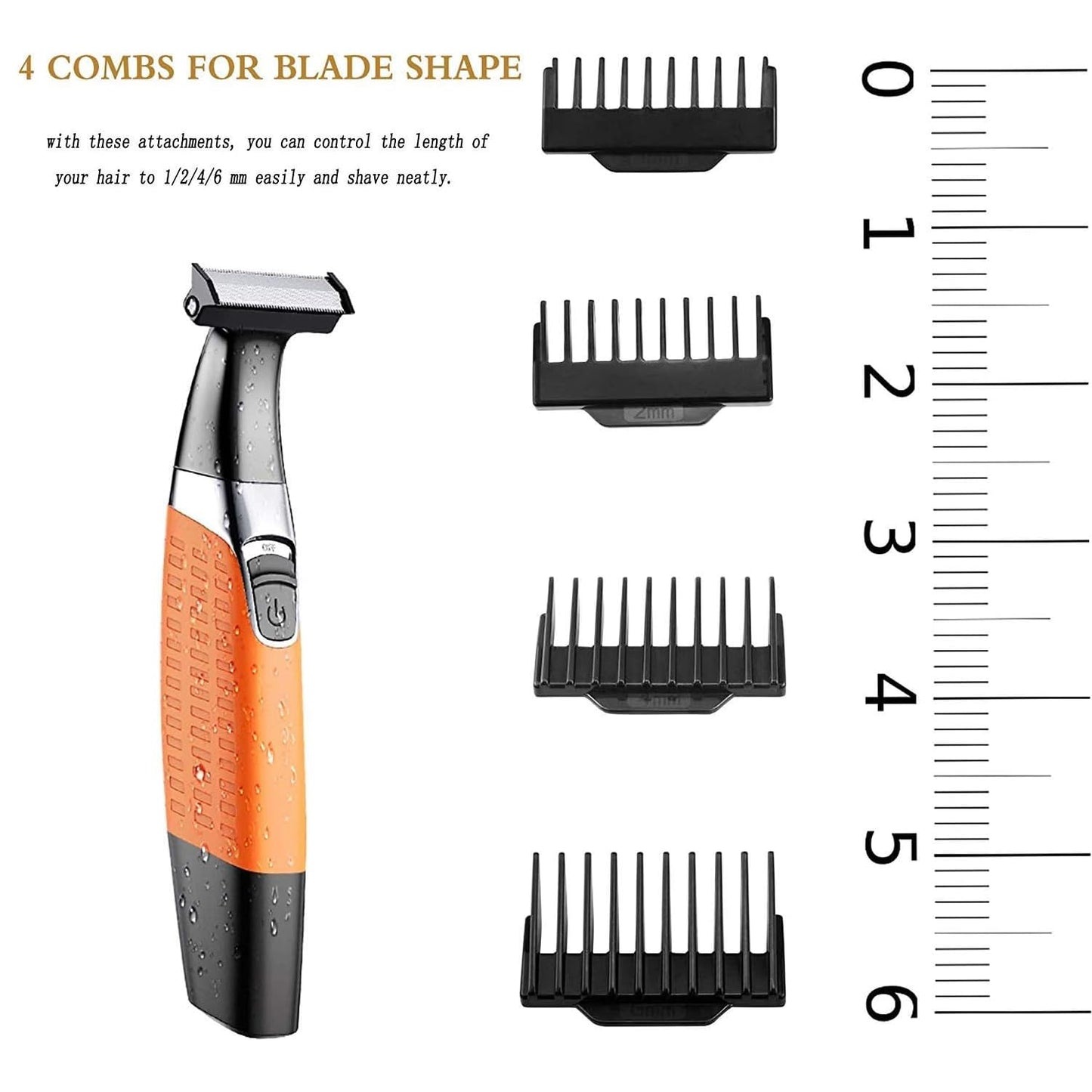 Electric Razor, Beard Trimmer Men, Waterproof Beard Grooming,Cordless USB Rechargeable Body Groomer and Hair Remover for Eyebrow, Beard Facial& Body Hair for Men and Women
