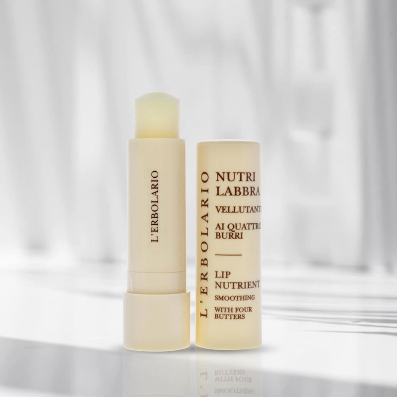 L'Erbolario Lip Nutrient - Smoothing Lip Stick with Four Butters - Softness and Suppleness for Lips - Moisturizing and Replenishing Lip Care - Lip Balm for Dry and Cracked Lips - 0.15 oz