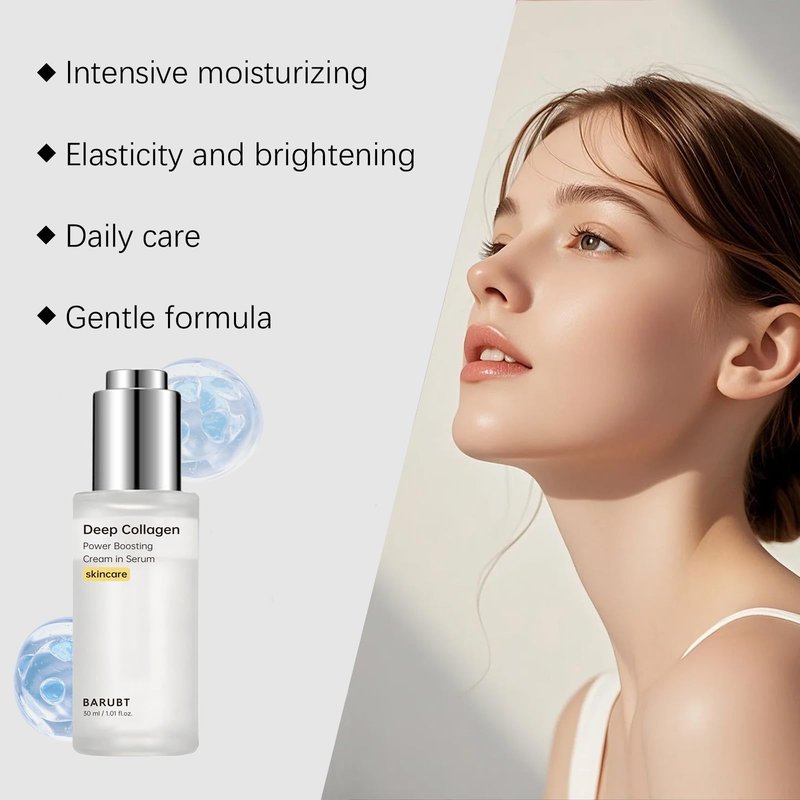 Deep Collagen Anti Wrinkle Cream in Serum 30ml, Deep Moisturizing Essence with Hyaluronic Acid For Soft/Smooth Skin, Reduces Dryness & Fine Lines, Boosts Elasticity (2PCS)