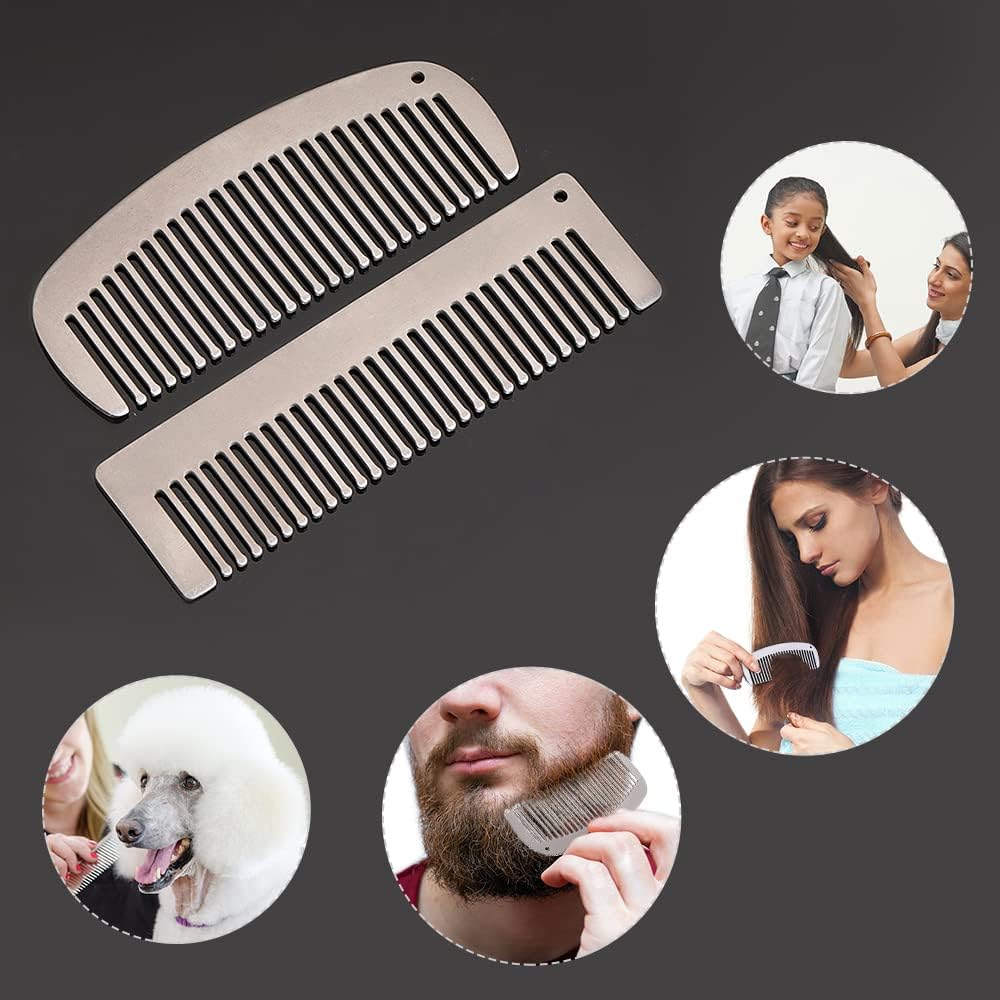Titanium Hair & Beard Comb - Anti-Static & Heat-Resistant | Pocket Size for Men & Women