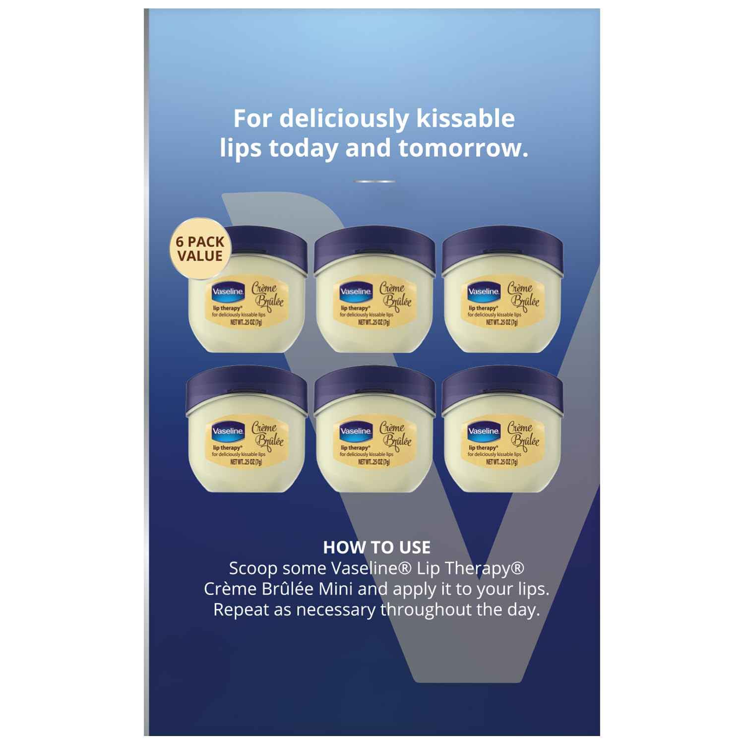 Vaseline Lip Therapy, Creme Brulee 0.25 oz (6 Pack)