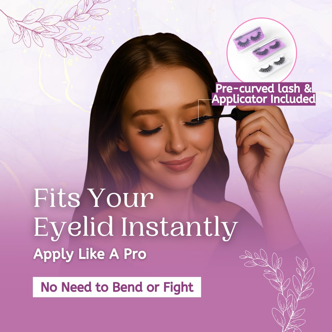 10 Pairs Mink Lashes Fluffy Eyelashes Mink Wispy Lashes (Purple) - Ready-to-Wear, Pre-Curved, Feather-Light Comfort, Reusable Up to 20 Times, Instant Glam, No Trimming, Individually Sealed
