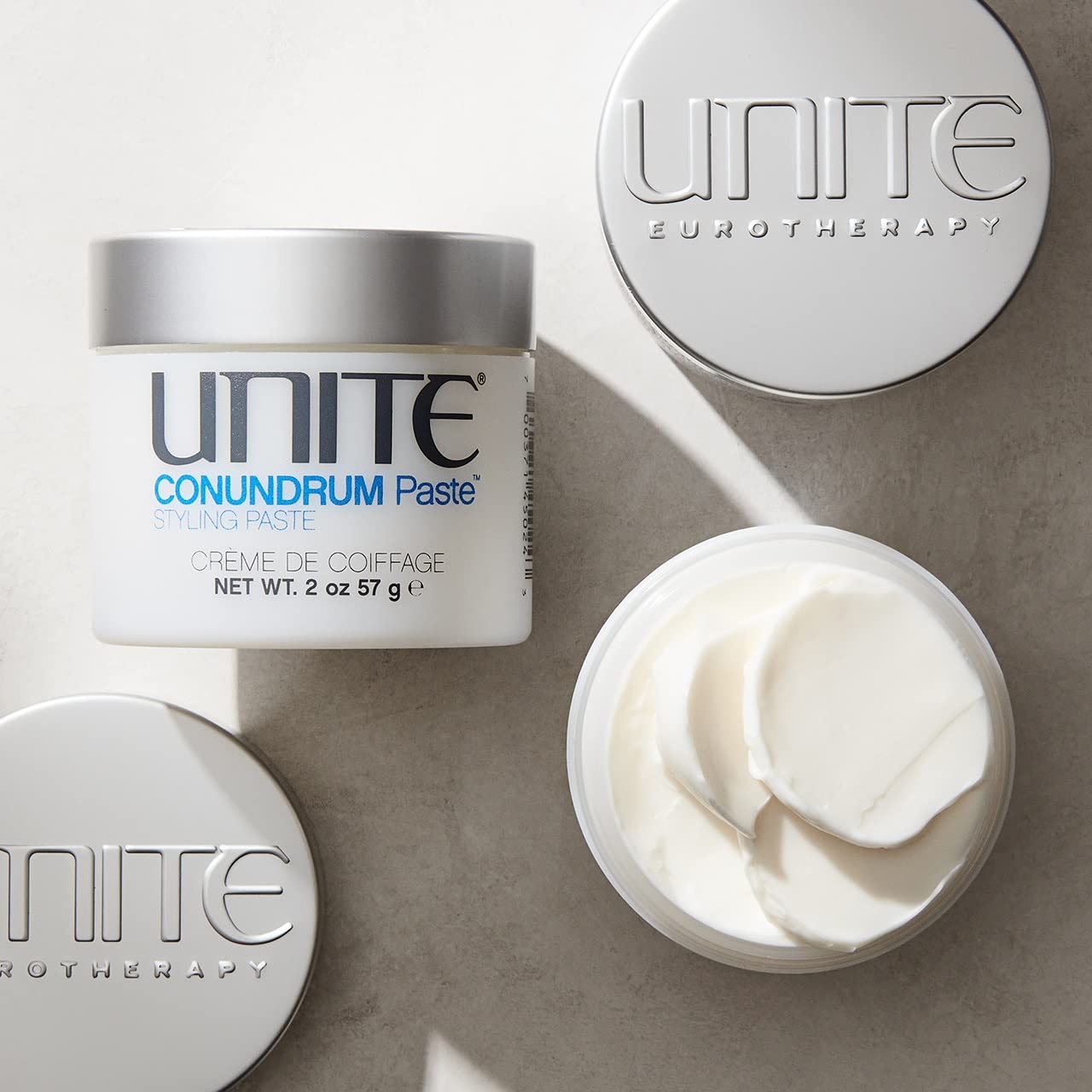 UNITE Hair – CONUNDRUM Paste – Hybrid Styling Cream for Moldable Texture & Flexible, Long-Lasting Hold – Natural Finish – UV & Thermal Protection – 2 Oz