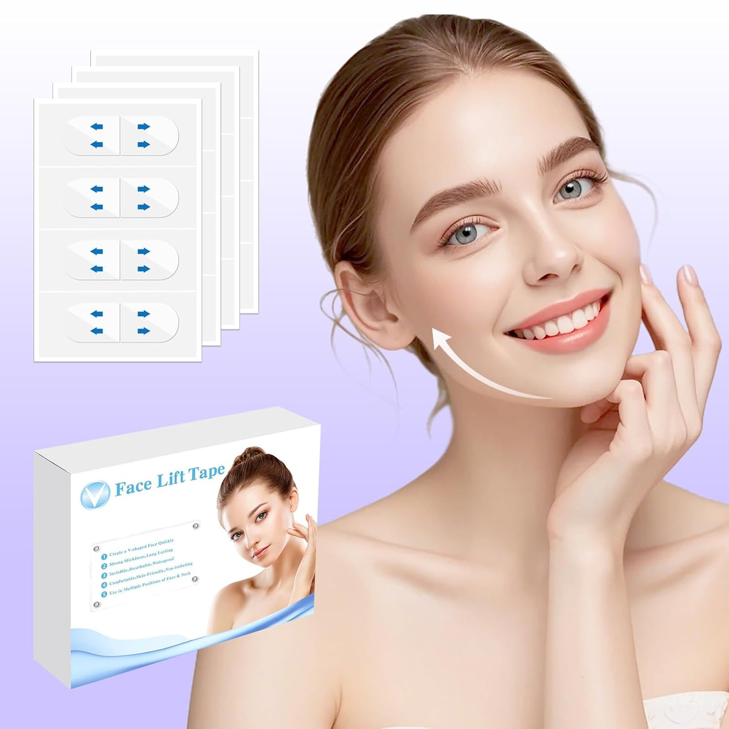 Face Lift Tape - Invisible Neck Lift & Face Tightening Tape | 300PCS Facial Lifting Strips