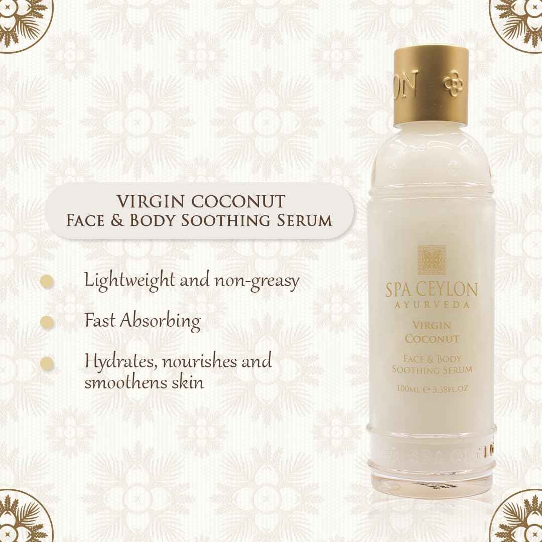 SPA CEYLON VIRGIN COCONUT Face & Body Soothing Serum | Hydrating | 100% Natural | Silicon-Free | Suitable for all skin types