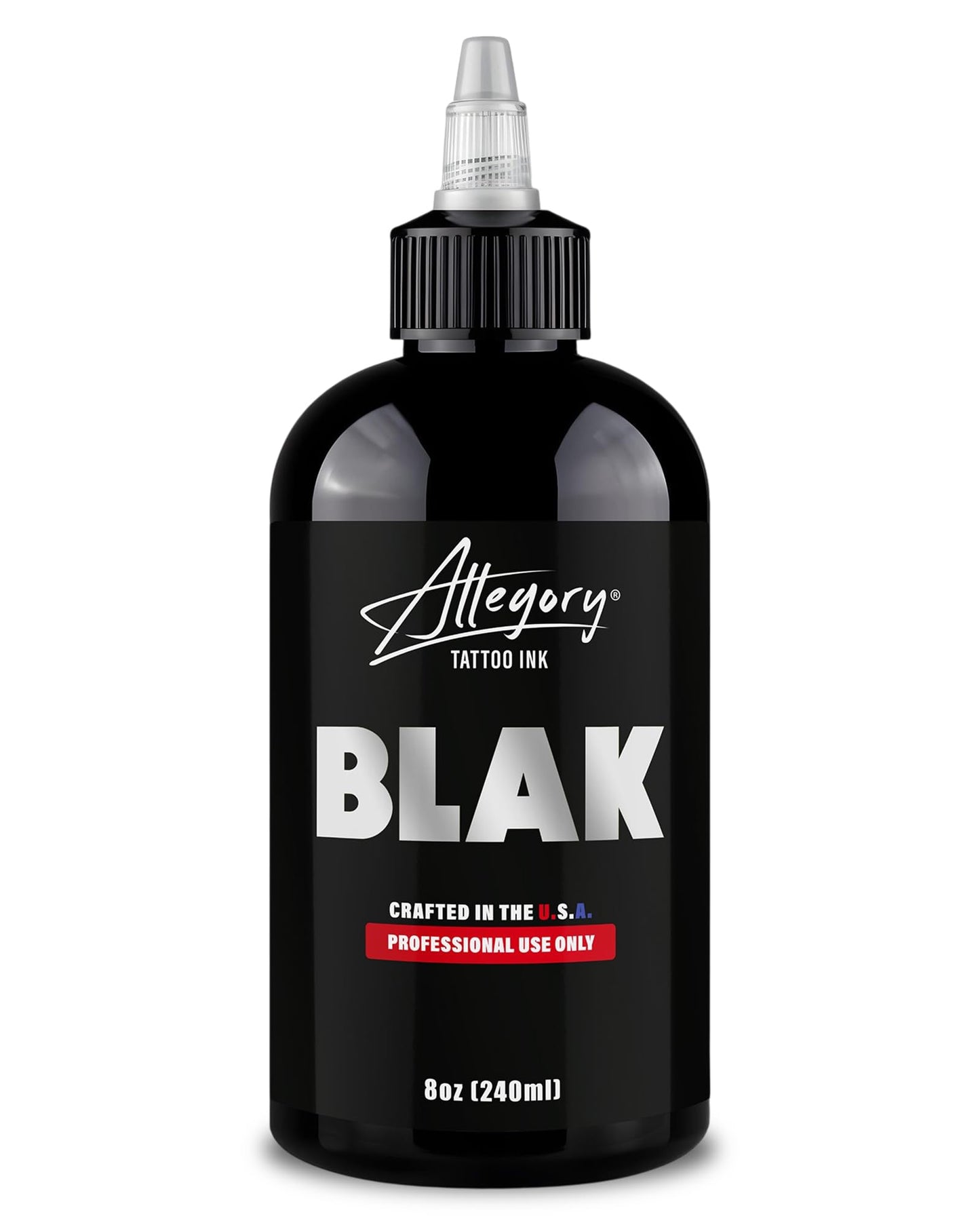 Allegory Tattoo Ink – Blak, Premium Black Tattoo Ink, Perfect for Lining and Shading, Smooth, Consistent Pigment, Vegan Friendly Tattoo Color, Organic Ink, Crafted in the USA, 8 oz