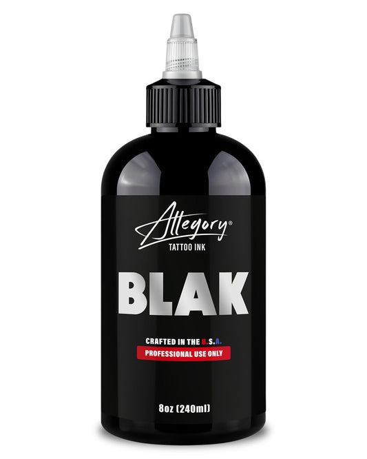 Allegory Tattoo Ink – Blak, Premium Black Tattoo Ink, Perfect for Lining and Shading, Smooth, Consistent Pigment, Vegan Friendly Tattoo Color, Organic Ink, Crafted in the USA, 8 oz