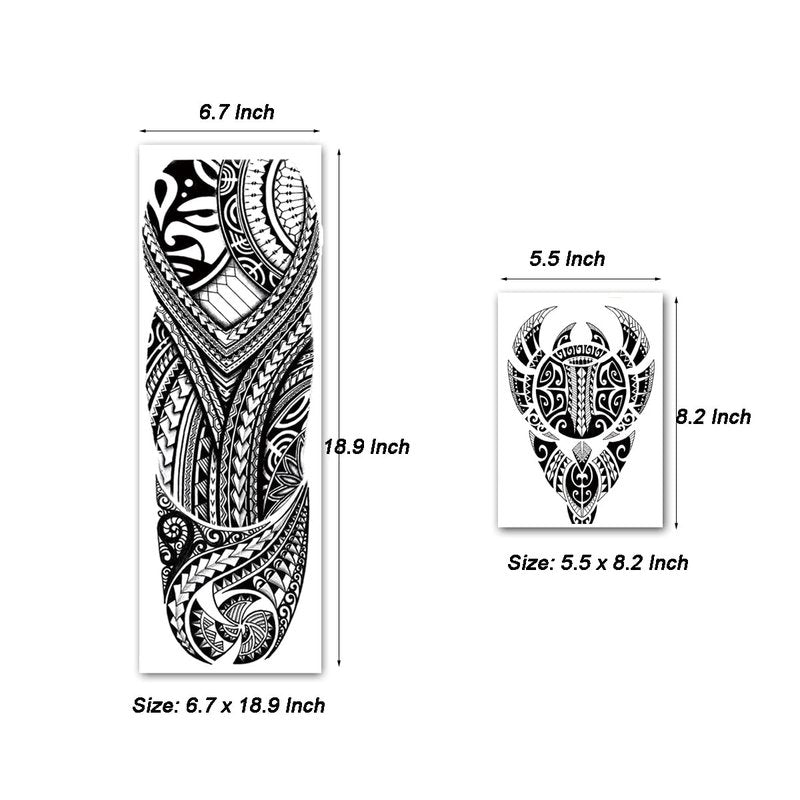 Kotbs 15 Sheets Tempoary Tattoo Sleeves for Men Women - 5 Full Arm Tattoo Sleeves & 10 Half Arm Tattoo Stickers- Realistic Temporary Tattoos for Halloween, Cosplay, and Parties