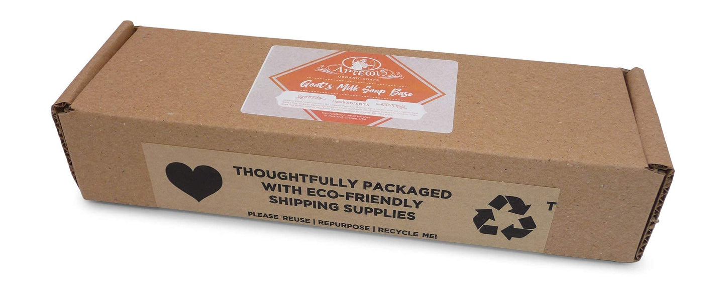 Organic Goat's Milk Soap Loaf - Cut Into 8 to 10 Soap Bars - Natural Ingredients - Hypoallergenic - 2 Pound Block
