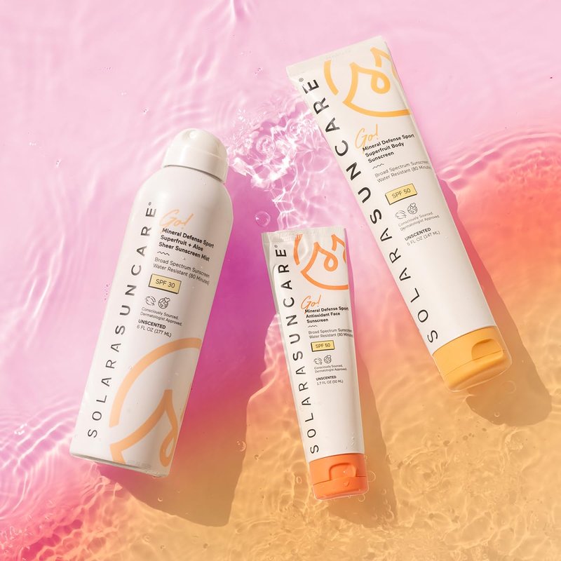 Solara Suncare - Go! Mineral Defense SPORT Superfruit Sheer Sunscreen Mist, SPF 30 | EWG Verified, Vegan, Cruelty Free, Reef friendly | Non-Aerosol, Water Resistant, All Skin Types (6 fl oz | 177 ml)
