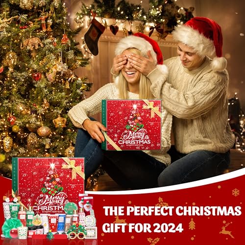 LUCOTIYA Advent Calendar 2025-24 Days of Beauty Advent Calendar, Bath and Body Gifts Sets for Women, Christmas Gifts Baskets for Women, Skincare Beauty Gift Baskets