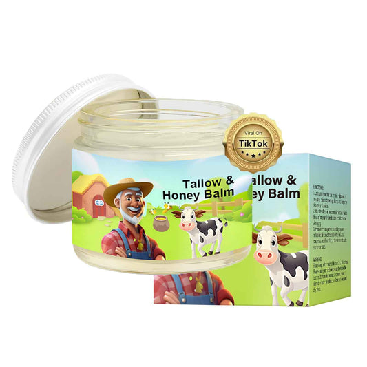 Abtiuey Tallow & Honey Balm, Based Supplies Handmade Beef Tallow Face Moisturizer for Skin, All-Natural with Grass-Fed Beef Tallow & Raw Wild Honey
