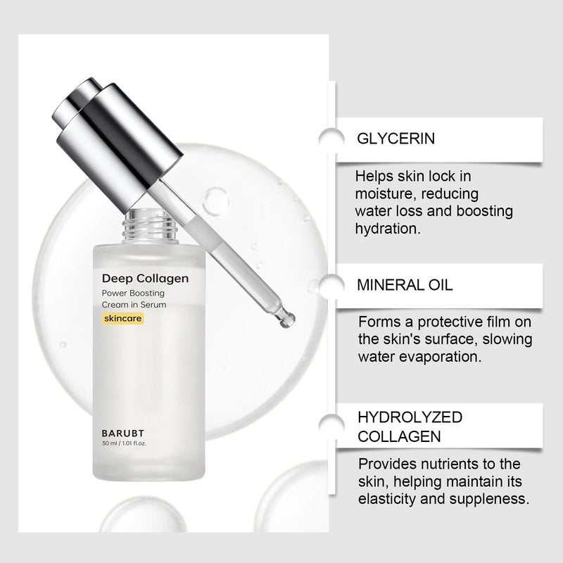 Deep Collagen Anti Wrinkle Cream in Serum 30ml, Deep Moisturizing Essence with Hyaluronic Acid For Soft/Smooth Skin, Reduces Dryness & Fine Lines, Boosts Elasticity (2PCS)