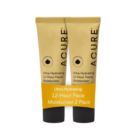 Acure Ultra Hydrating 12 Hour Facial Cream - Intense Face Moisturizer for Women & Men, Hydrating Lotion to Tone & Repair Dry Skin with Ashwagandha, Holy Basil, Antioxidants, Vegan - 1.7 fl oz (2 Pack)