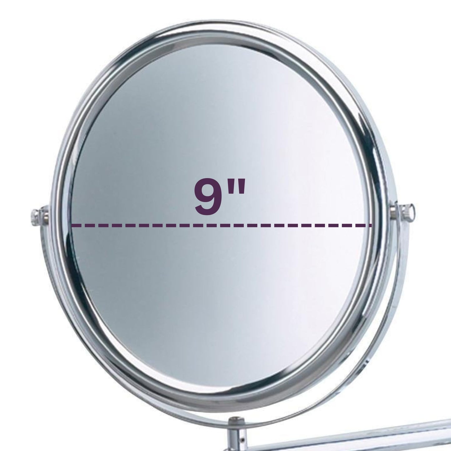 JERDON Two-Sided Wall-Mounted Makeup Mirror with 3X-1X Magnification –9” Diameter Mirror Extends 9” – Polished Chrome Finish - Model JP3030CF