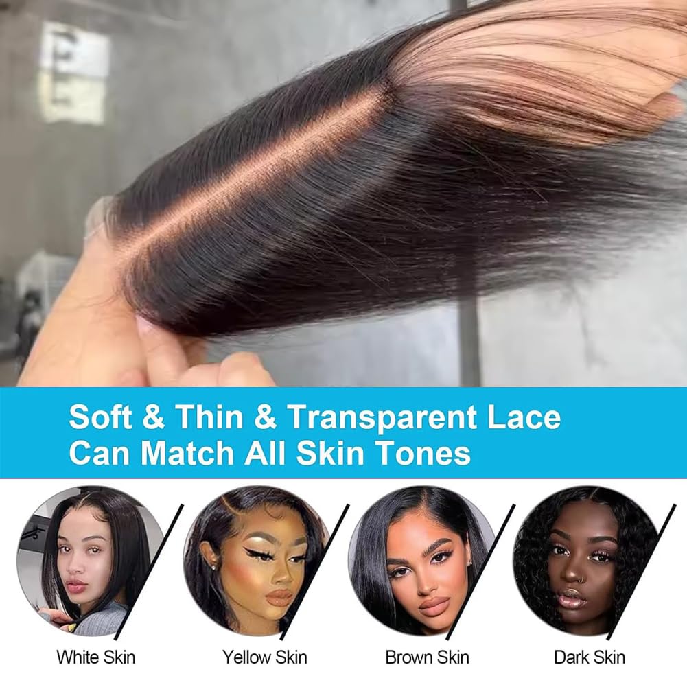 2x6 Hd Lace Closure Straight Indian Virgin Human Hair,18Inch Middle Part Pre Plucked Natural Hairline Transparent Swiss Lace Closure Human Hair