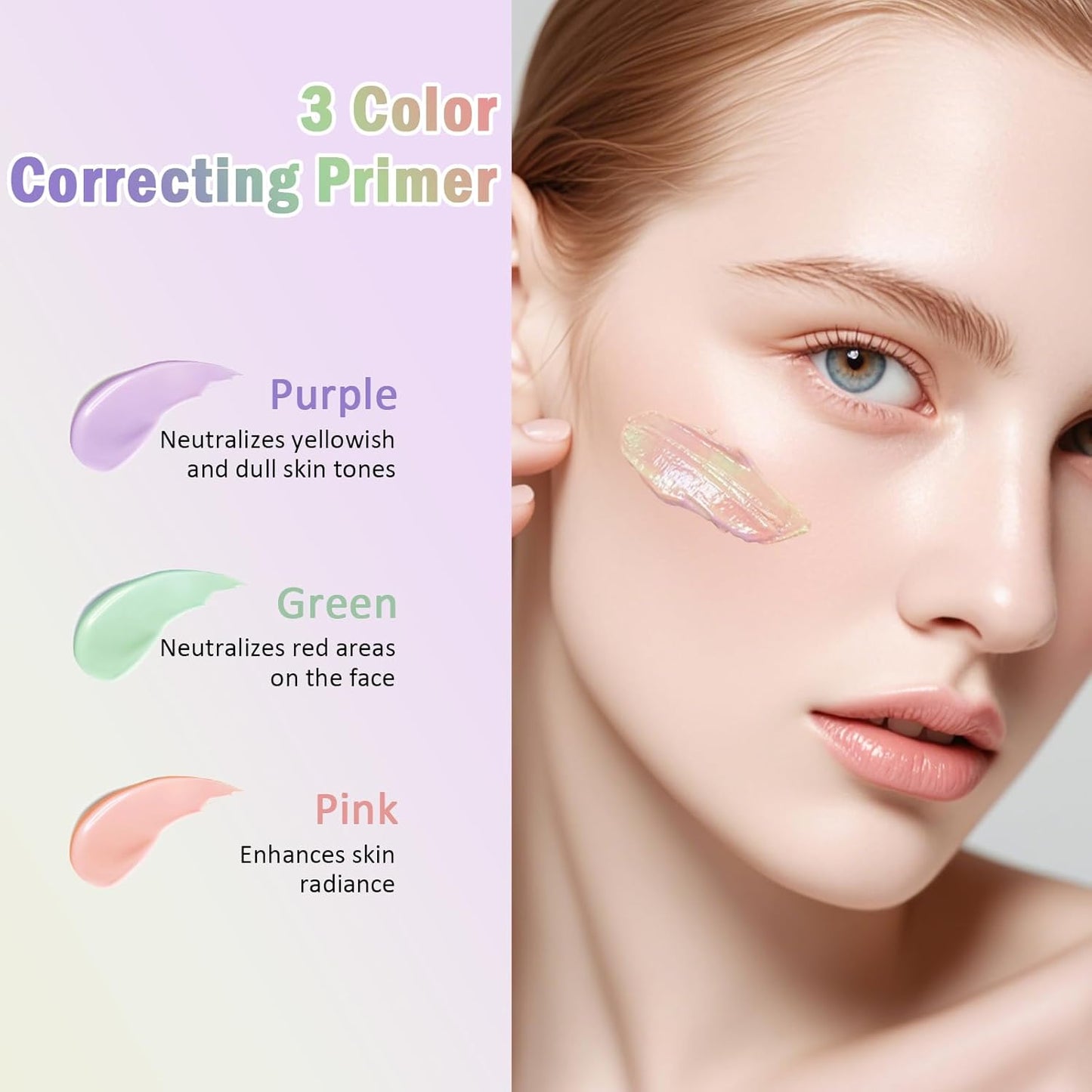3 In 1 Face Primer with SPF 50 | Tone Adjusting, Oil Control, Moisturizing Serum for Bright Skin