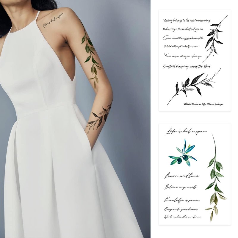 ROARHOWL words temporary tattoos for women and men Inspirational, proverb, Bible, religion, gospel, text, words，Exquisite and aesthetic temporary tattoos fake tattoo kit (Design 3)
