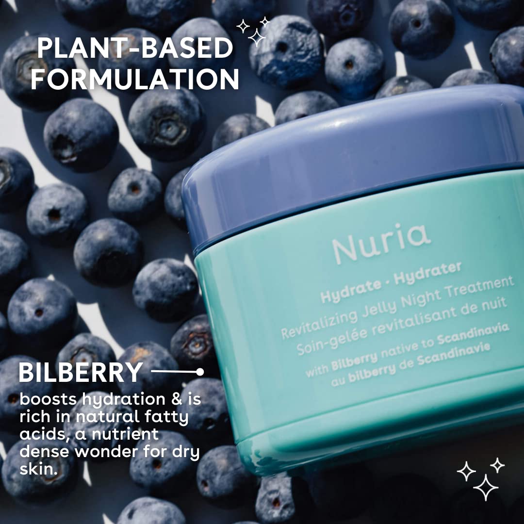 Nuria - Hydrate Revitalizing Jelly Night Face Moisturizer, Refreshing Facial Moisturizer Jelly Mask for Nighttime Skin Recovery, Suitable for All Skin Types, 55g/1.9 oz