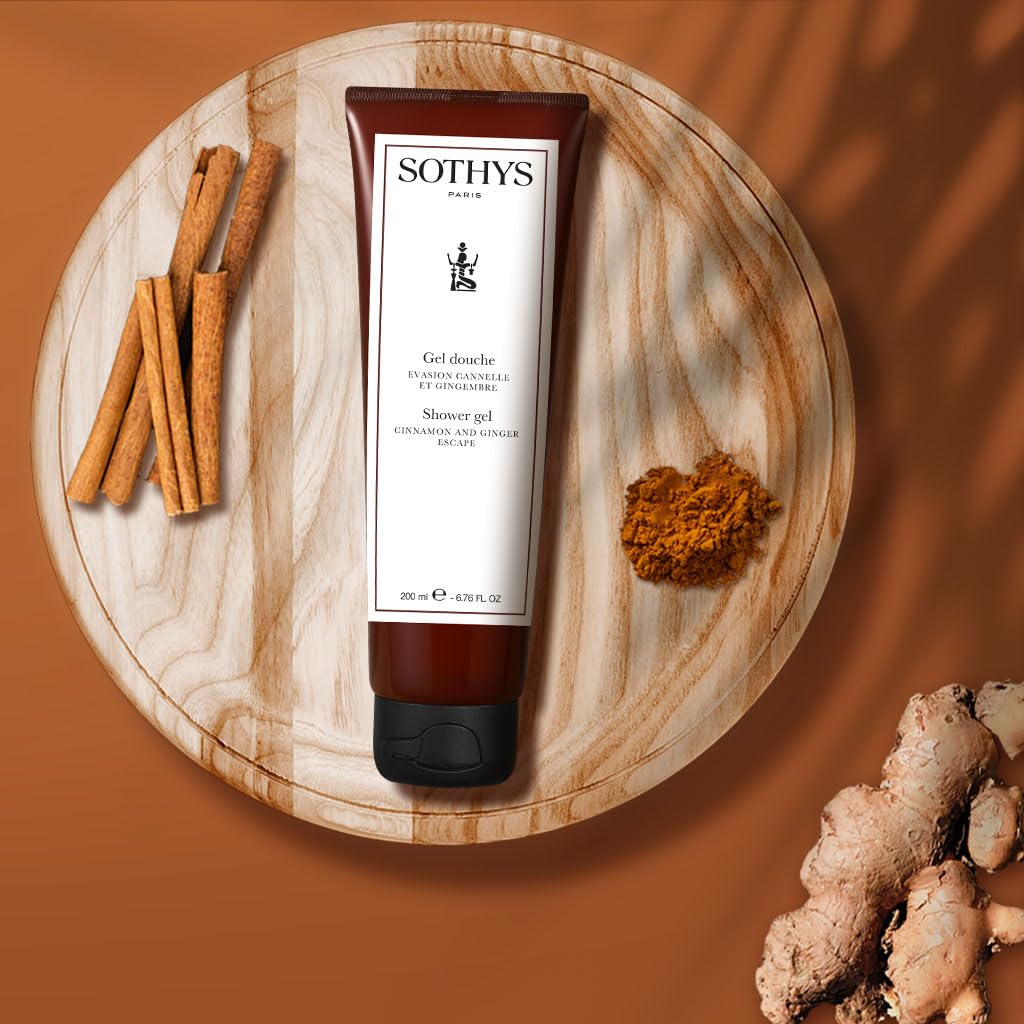 SOTHYS Shower Gel | Cinnamon & Ginger Escape | Gentle Body Wash for Women & Men | Moisturizing Natural Cleanser | Aromatherapy Spa Experience
