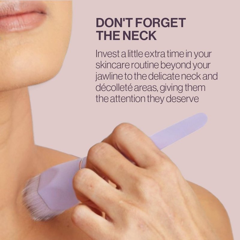 Anisa Beauty Neck Treatment Brush | Skincare Application Tool For Neck Cream, Masks, Moisturizer & Sunscreen | Soft Vegan Fibers for Smooth Application on Neck & Décolleté