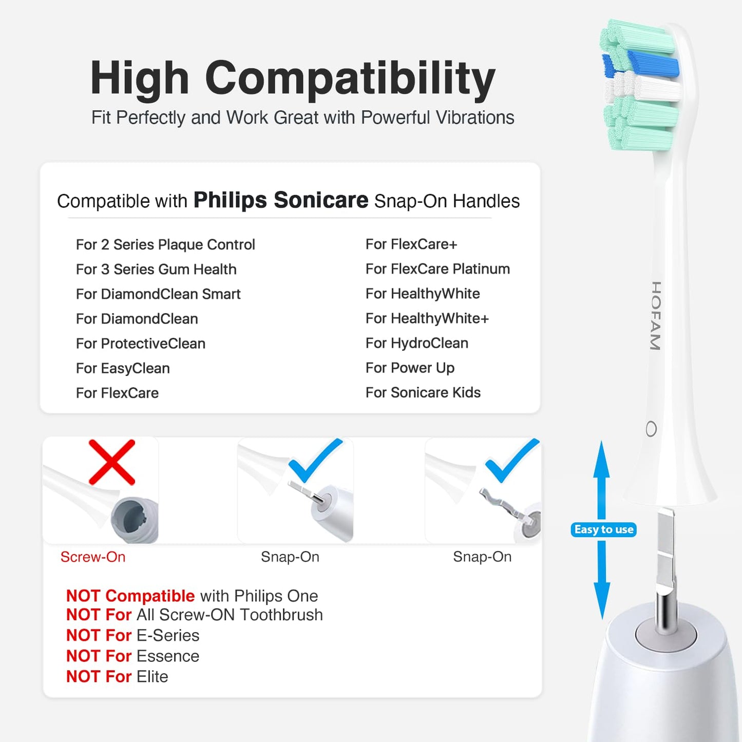 Replacement Toothbrush Heads for Philips Sonicare Replacement Heads,Electric Replacement Brush Head Compatible with Phillips Sonicare Electric Toothbrush,for Philips Sonic Care Brush,10 Pack