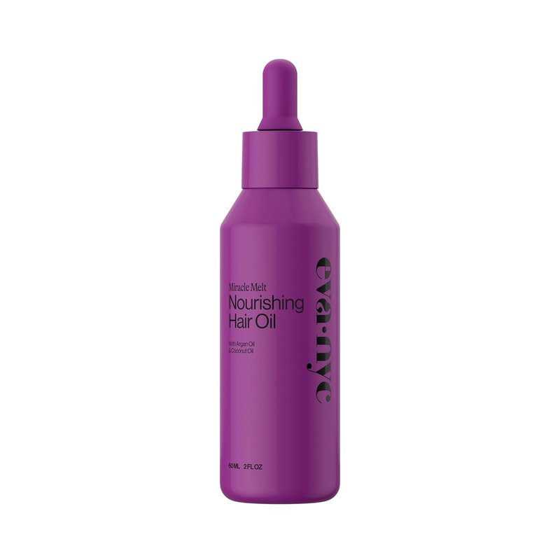 Eva NYC Quick Absorbing Hair & Body Oil - Coconut & Argan Oil Blend for Smooth, Shiny Hair | Travel Size 2 fl oz