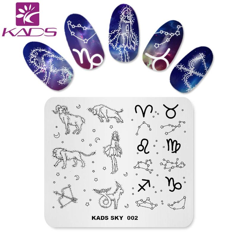 KADS Nail Art Stamp Plate Night Sky Series Nail stamping plate Template Image Plate Nail Art DIY Decoration Tool