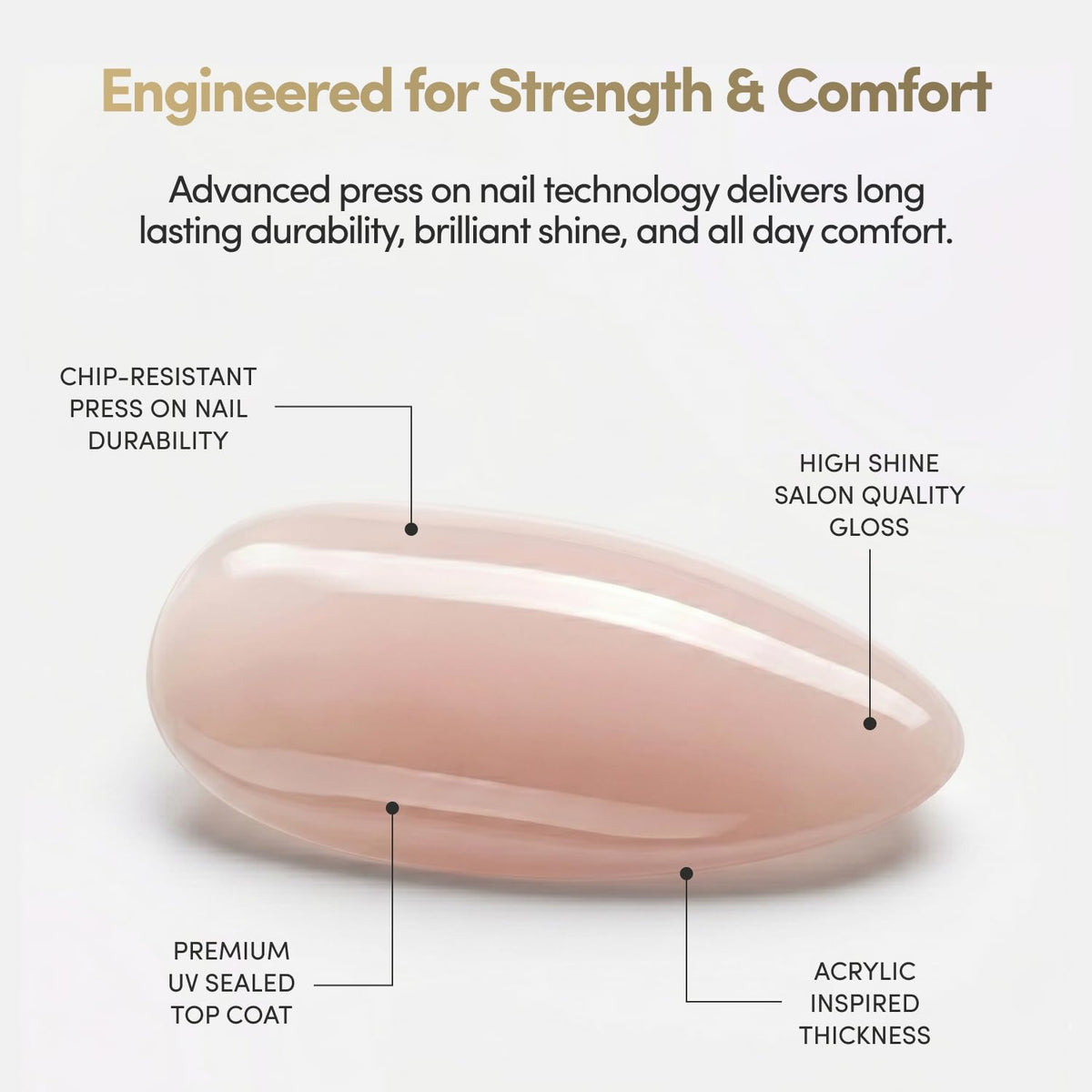 Glamnetic Press On Nails - Short Almond Fake Nails | Tortoiseshell French Tip Nails, Salon Quality Press On Nails Kit with Glue | Killazilla - 30 Nail Set in 15 Sizes
