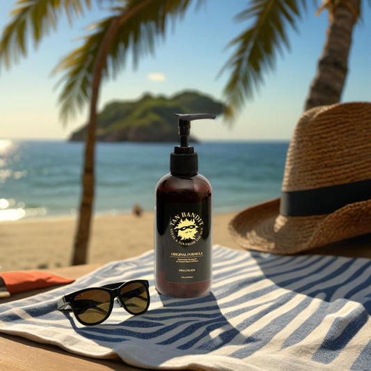 Tan Bandit Moisturizing Tanning Oil with Pina Colada Fragrance, 100% Organic, Non-greasy, Antioxidant-Rich, Tanning Bed Safe, Fast Absorbing, Deep Hydration, Unisex, Pump Bottle, 8 oz, 1ct