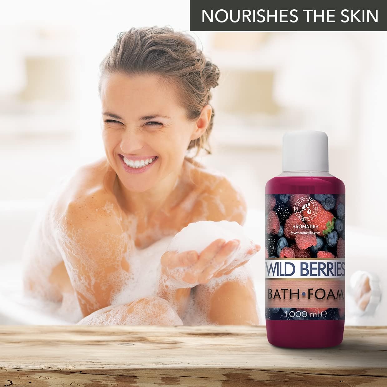 Bath Foam Wild Berries - Relaxing Aromatherapy for Good Sleep | 34 Fl Oz (1000ml)