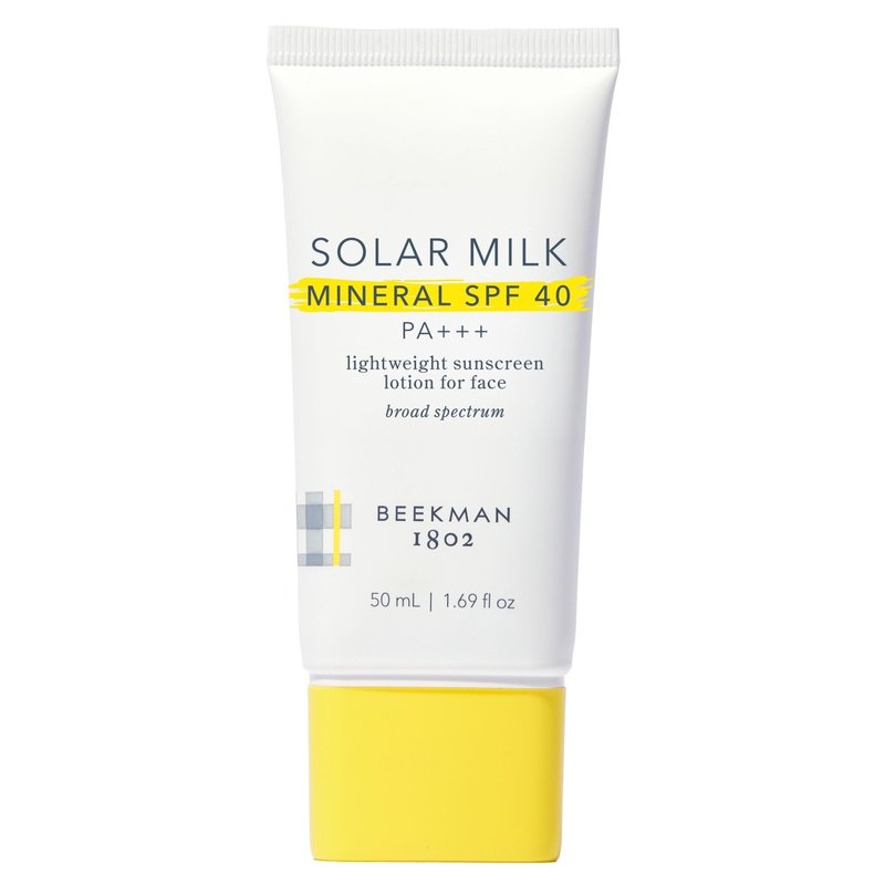 Beekman 1802 Solar Milk 3-in-1 Weightless Clear SPF 50 Face Sunscreen - 1.69 fl oz - Broad Spectrum UVA UVB Protection + Makeup Primer, Non-Greasy Gel, Goat Milk Infused, For All Skin Types & Tones
