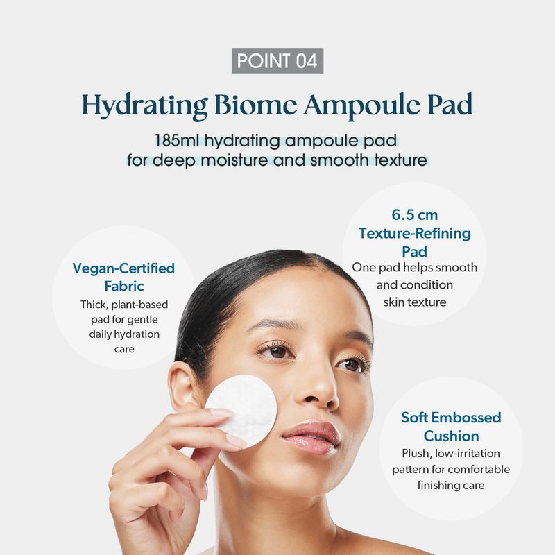 Soothing Biome Toner Pads with Neuromide, Bifida Ferment & Hyaluronic Acid, Hydrating Facial Pads for Sensitive & Dry Skin, Gentle K-Beauty Skincare, 70 Pads