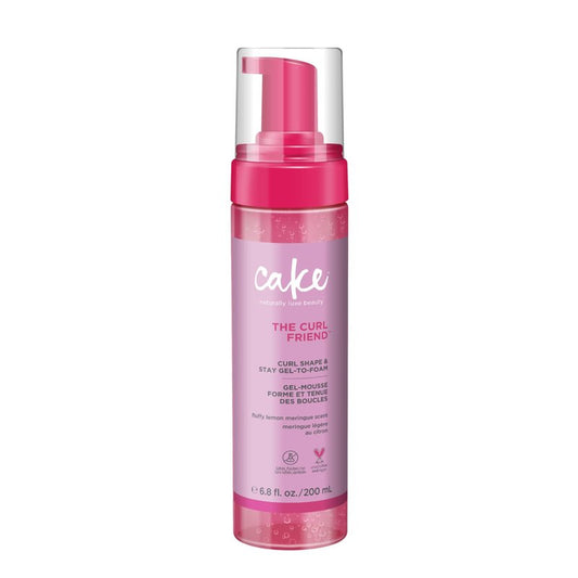 Cake Beauty Gel-to-Foam Curl Styler, The Curl Friend – High Hold Curl Defining Gel, Frizz Protection, Coconut Oil & Shea Butter - For Curly Hair- 6.8 fl oz./ 200 mL