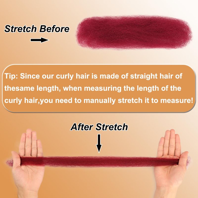 Afro Kinkys Bulk Human Hair 12 Inch 50g/Pack - Afro Kinky-Curly Human Hair Bulk For Mini Twist, Dreadlocks Extensions, Locs Repair & Braiding, 100% Human Hair 99J Burgundy