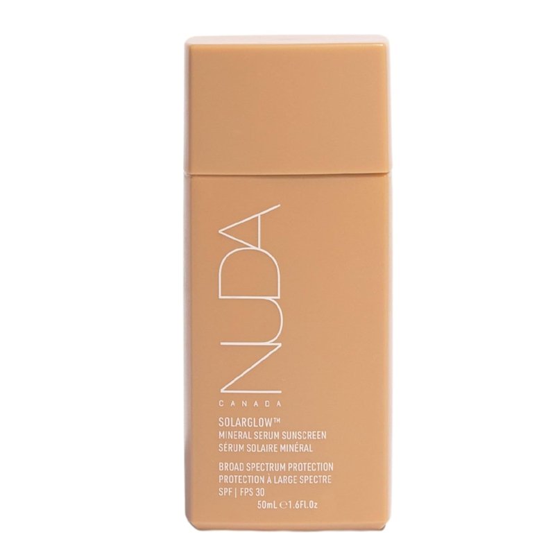 Nuda SolarGlow Zinc Oxide Sunscreen Serum - SPF 30 Mineral Face Sunscreen with Squalane & Vitamin E | Non-Comedogenic, 1.6 Fl Oz