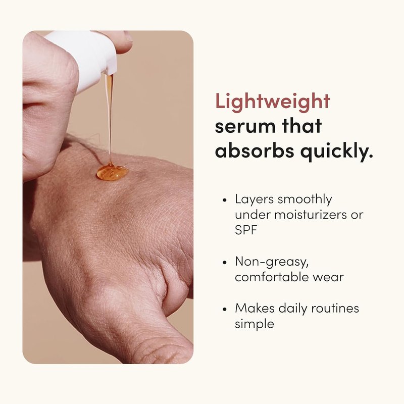 Vitamin C Serum for Men - Brightening with Hyaluronic Acid & Orange Peel Extract - Paraben-Free, Vegan - 1 Fl Oz