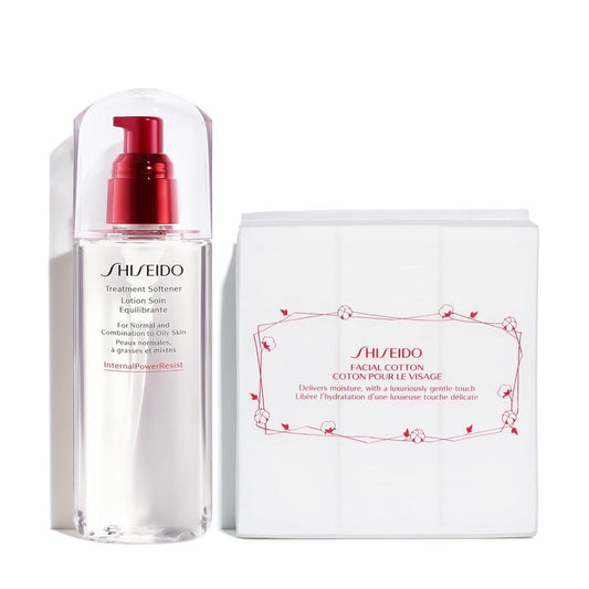 Shiseido Treatment Softener - Hydrating Facial Toner for Smooth Skin | 150 mL + 165 Cotton Pads