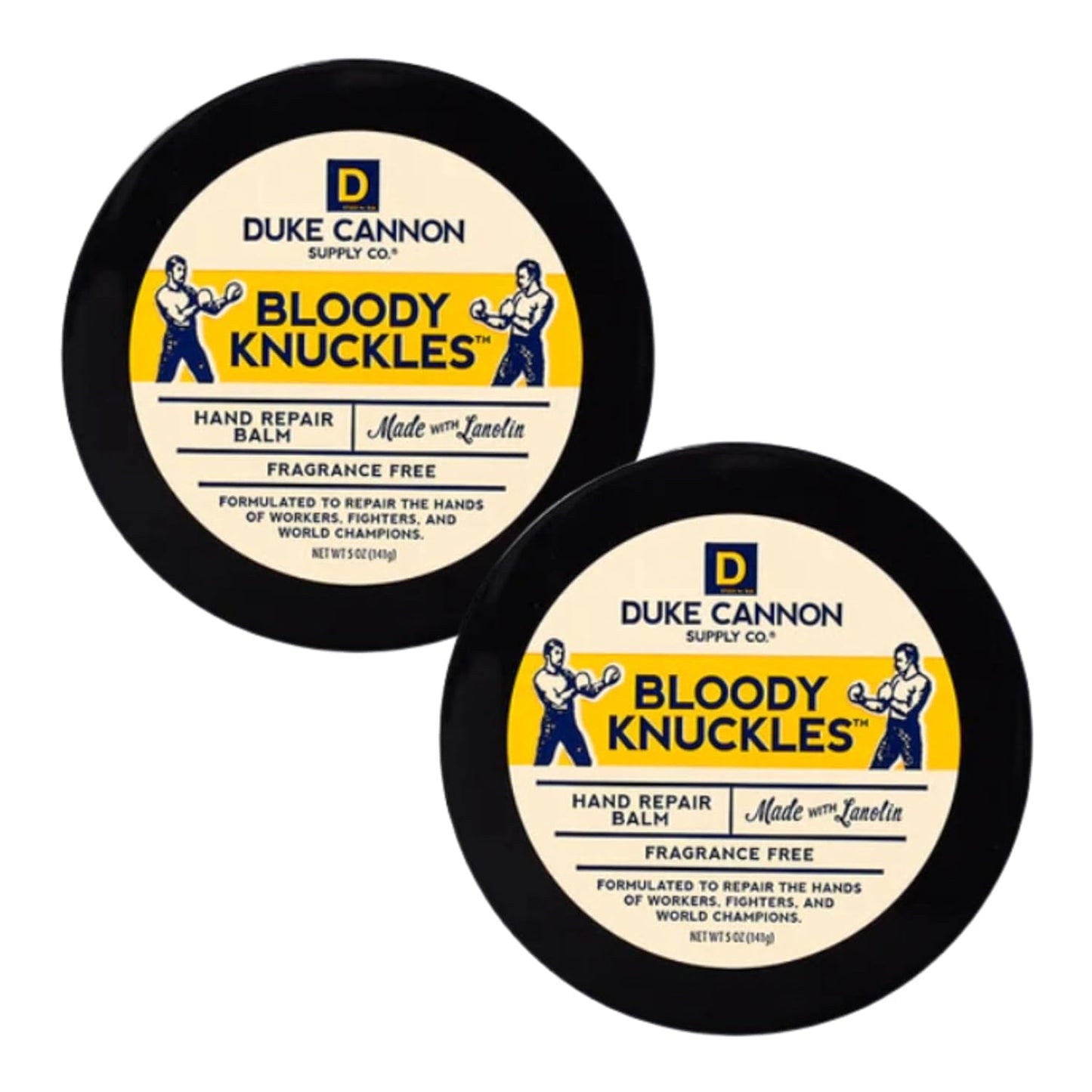 Duke Cannon Hand Repair Balm - Unscented Moisturizer for Dry, Cracked Skin | 5 oz. (2 Pack)
