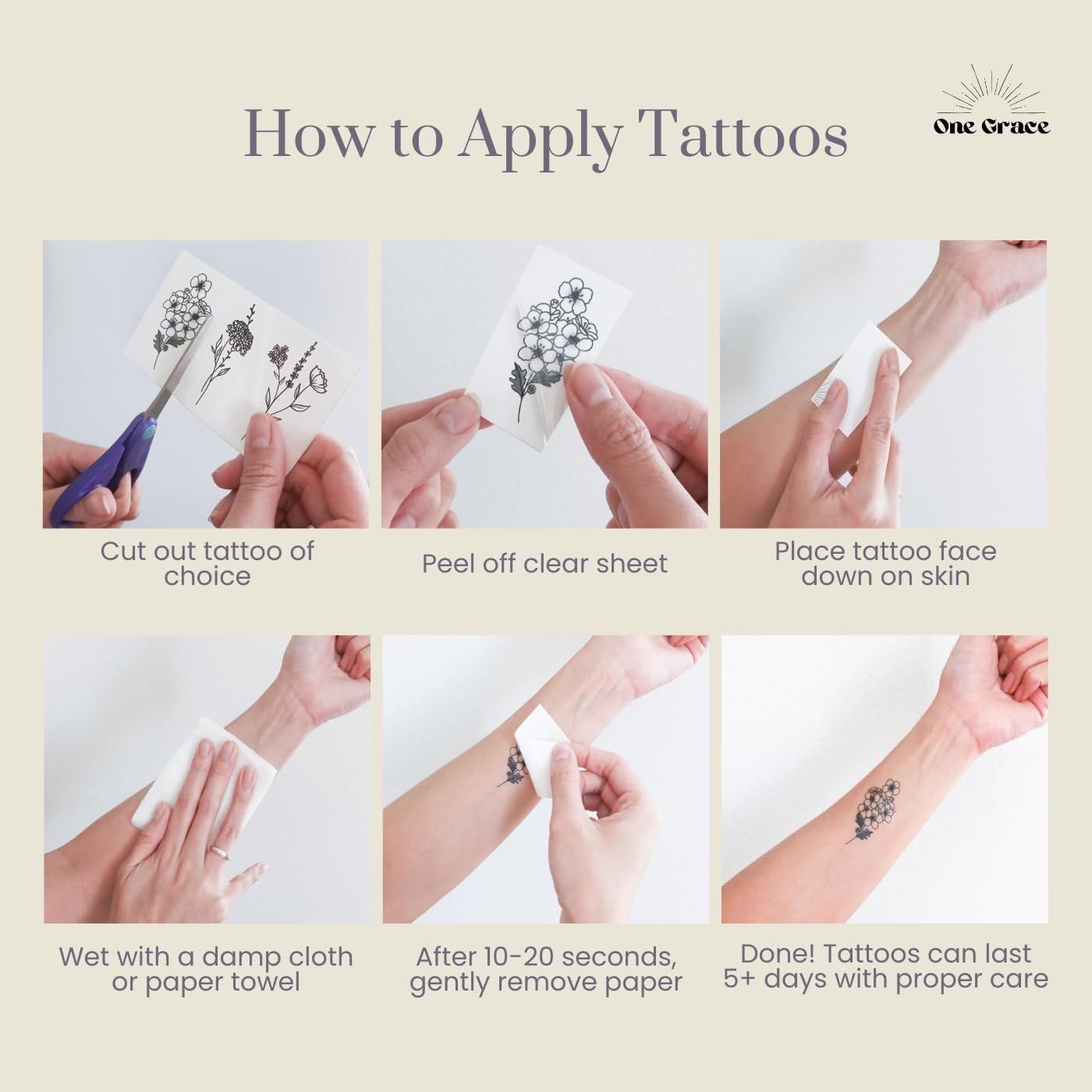 One Grace Foundations of Faith Christian Temporary Tattoos - Inspirational Scriptures Selections - Christian Motivational Bible Verse Words and Cross Tattoos