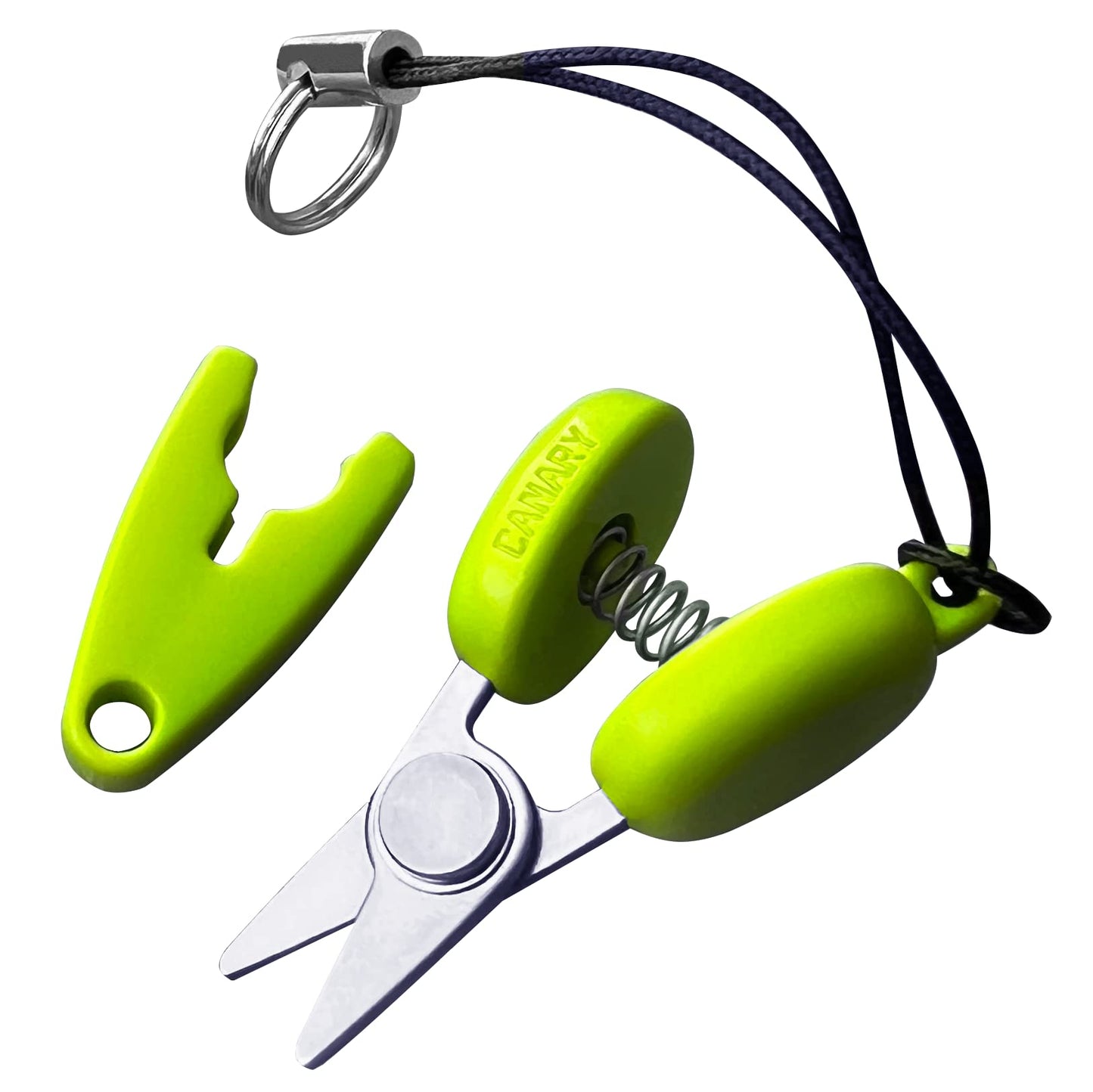 CANARY Mini Travel Scissors 1.3" - TSA Approved Portable Tiny Scissors for Yarn, Sewing, Paper - Micro Keychain Snips with Safety Cap, Japanese Stainless Steel Blade, Made in Japan, Green