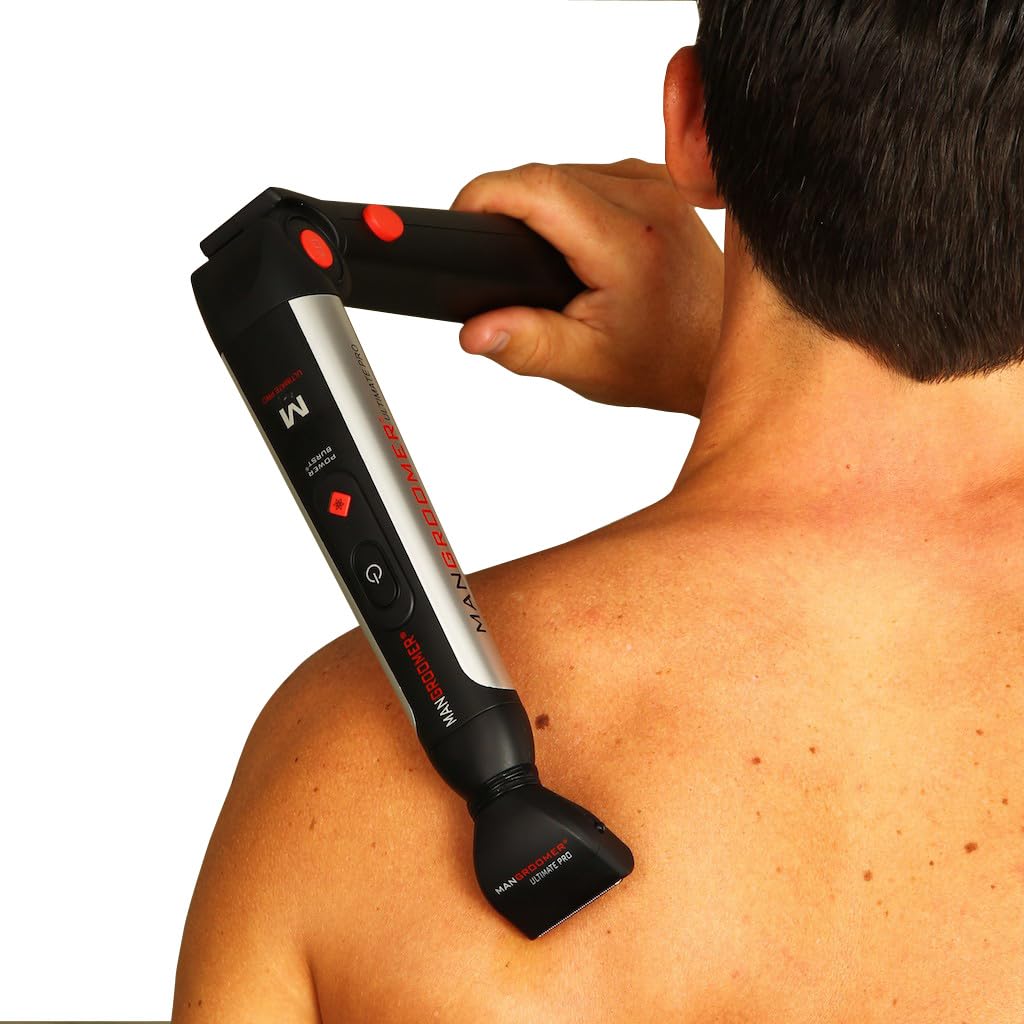 MANGROOMER - Ultimate PRO Back Hair Shaver (New 7th Generation) Complete Wide Blade Attachment Head with Shock Absorber Neck (Attachment Head with Shock Absorber Neck and Blade only)