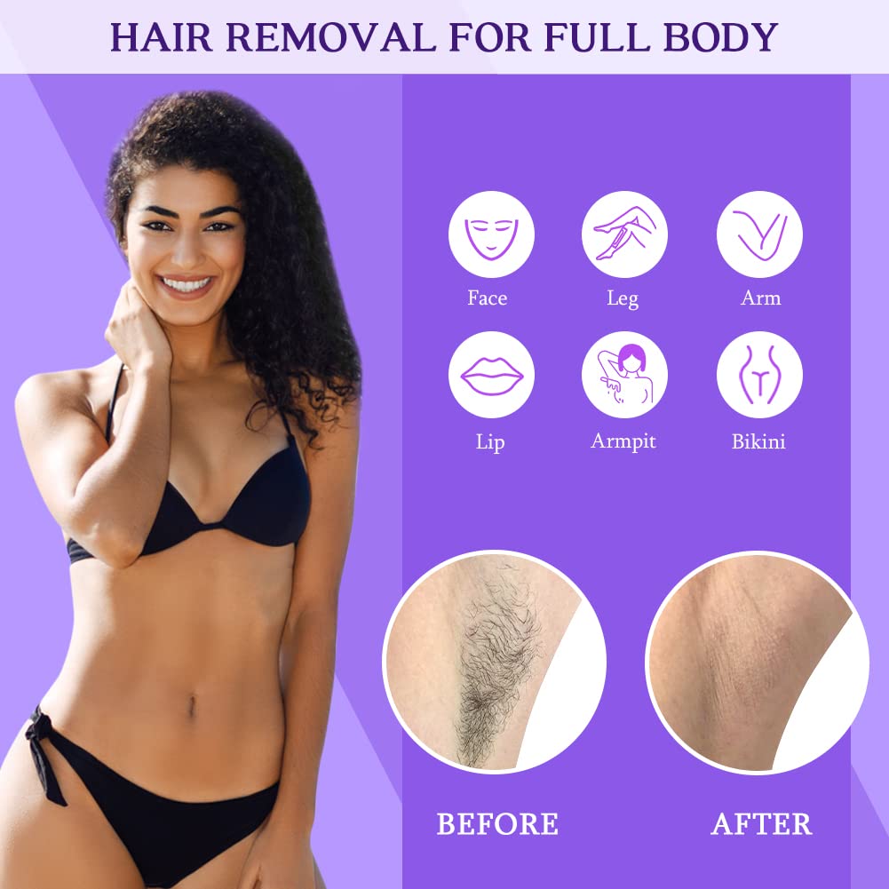 Digital Waxing Kit - Wax Warmer with Hard Wax Beads for Body, Brazilian, Legs, Facial, Eyebrow & Armpit Hair Removal
