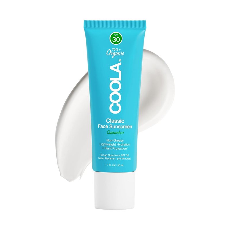 Coola Organic Face Sunscreen SPF 30 - Vegan Cucumber Sunblock Lotion for Daily Protection | 1.7 Fl Oz