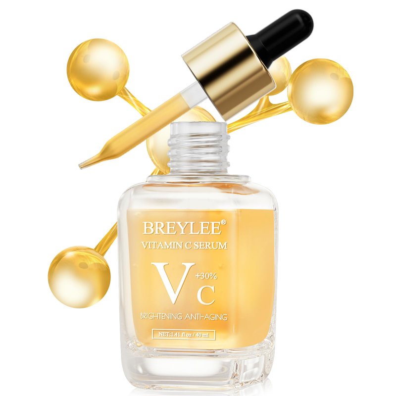 BREYLEE Vitamin C Serum for Face & Eye (1.4 oz) for Brightening Skin,Dark Spot Remover,Reduce Wrinkle,Anti Aging,Moisturizer with Hyaluronic Acid,Vitamin E,Retinol